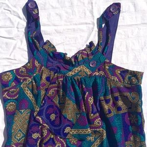 Vintage Urban Outfitters Blue Mosaic Smock Mini